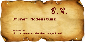 Bruner Modesztusz névjegykártya